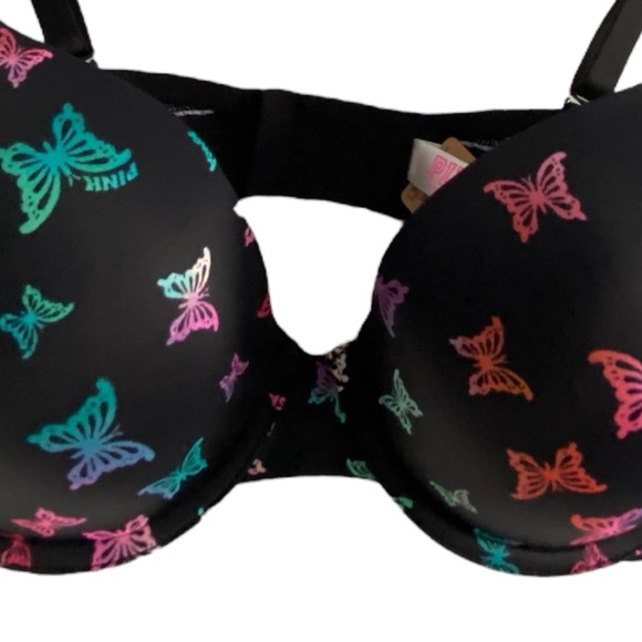 *Brand New!!!* Victoria's Secret Butterfly Print Black Bra - Picture 3 of 5